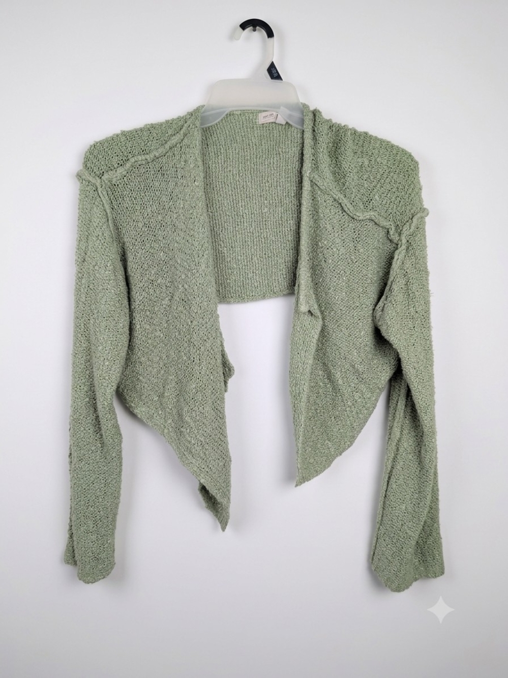 Urban Outfitters Womens L Sage Green Chunky Knit Cropped Shrug Bolero Cardigan